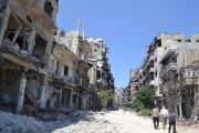 Homs, Syria, 12 May 2014, after the retreat of the armed rebels and the return of its population